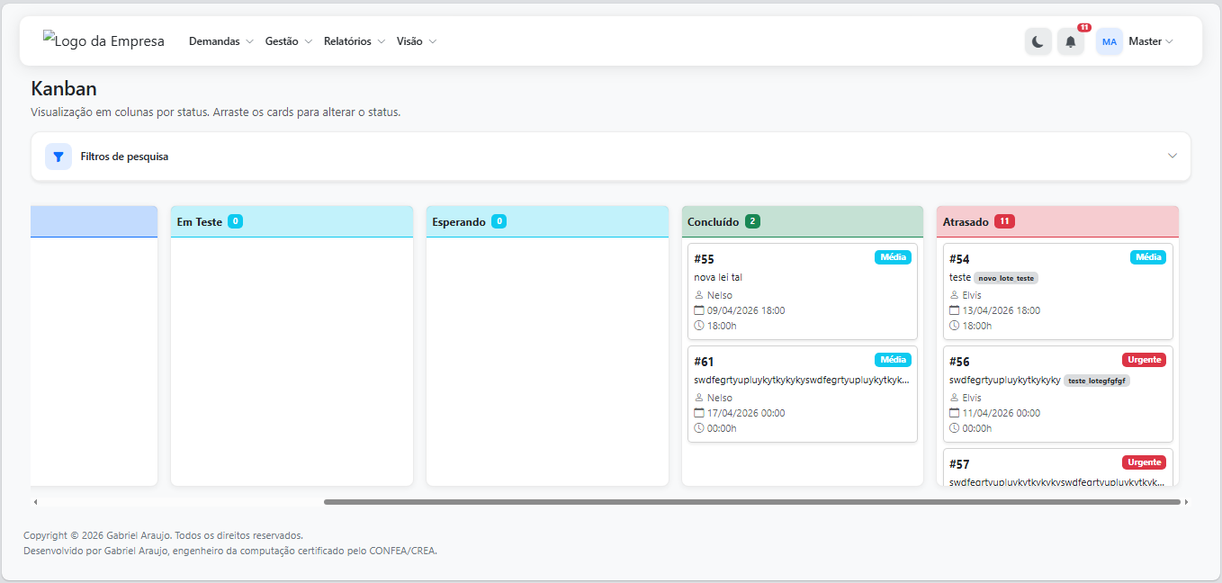 Captura de ecrã da aplicação — vista 7